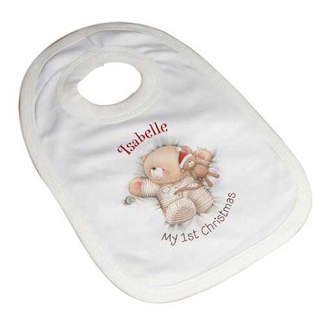 Personalised Forever Friends My 1st Christmas Bib